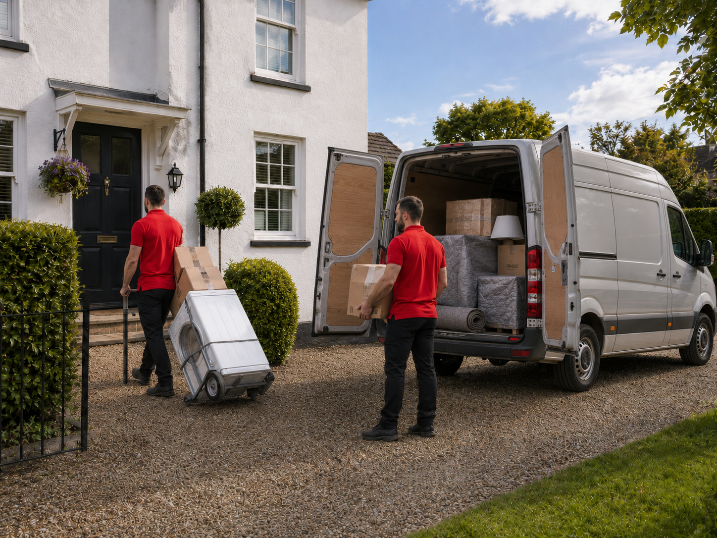Small house move with van and careful furniture handling